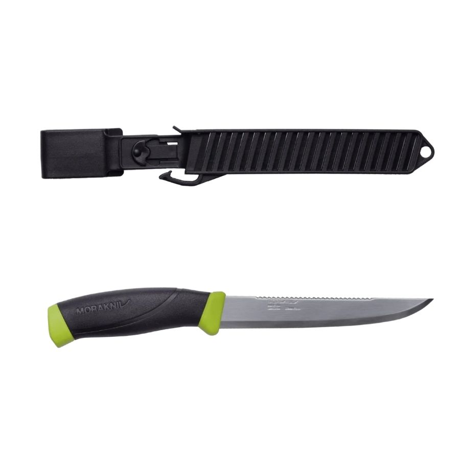 Morakniv Companion vismes met schubbenkrabber 150 (S) Limegroen